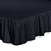 Bed Ruffle Skirt (Queen, Black) Brushed Microfiber Bed Wrap with Platform - Easy Fit Gathered Style 3 Sided Coverage by Utopia Bedding