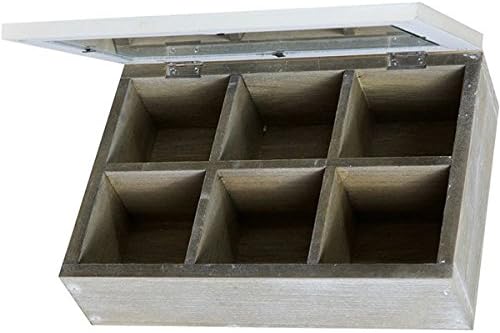 Caja para infusiones 6 compartimentos de madera bruto de encaje: Amazon.es: Hogar