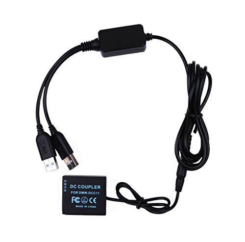 DMW-DCC11 Coupler USB Power Kit (DMW-BLE9 DMW-BLG10 Dummy Battery Replacement) for Panasonic Lumix DMC-GF6 DMC-GF5 DMC-GF3 DMC-GX7 DMC-LX100 ZS110 GX80 GX85 GX85CGK GX85K GX7 MARKII Camera