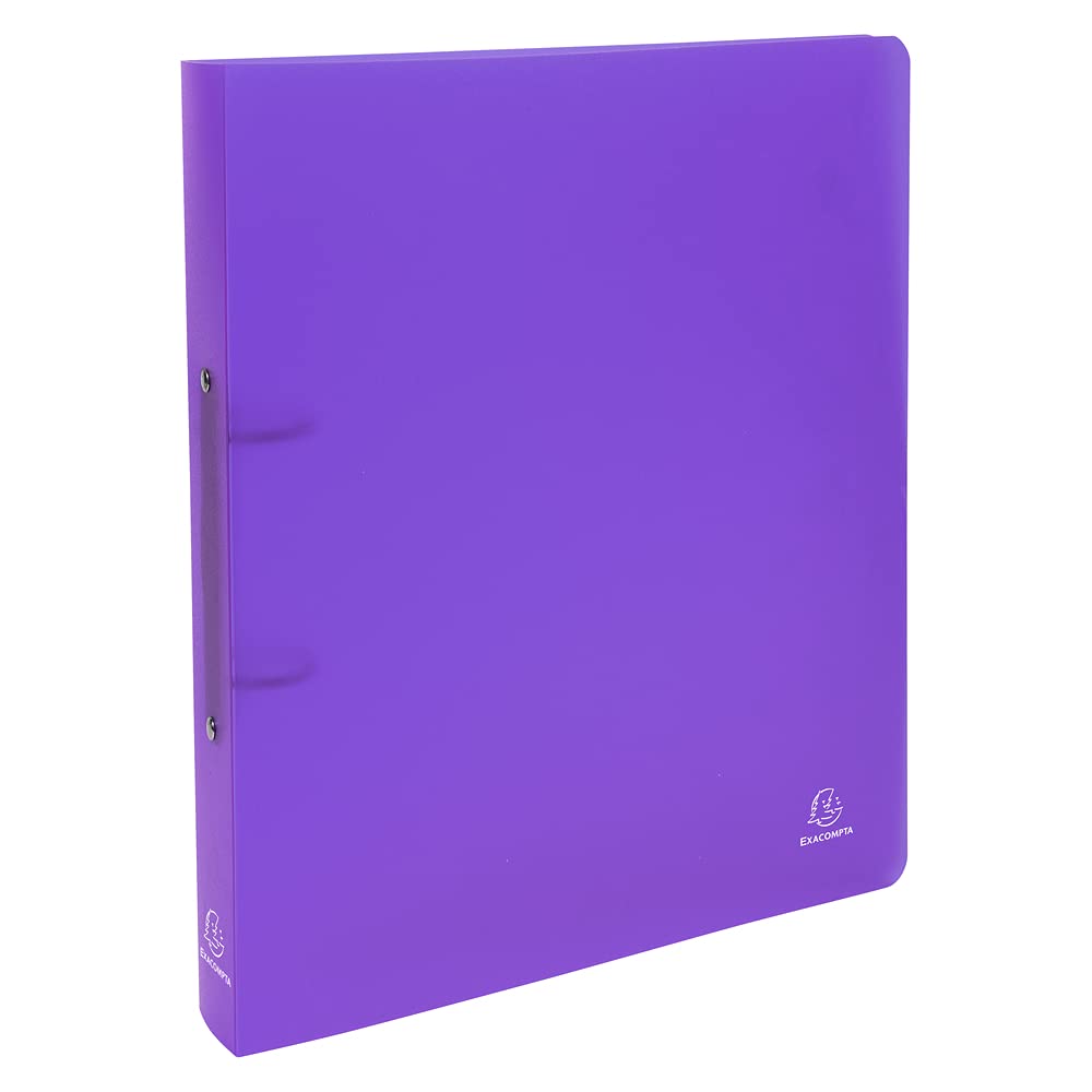 Exacompta - Ref.54366E - Box of 5 semi-rigid PP Chromaline binders - 2 round rings, diameter 30mm - Spine 40mm - External dimensions: 32 x 26.8 cm - Format to file A4 Maxi - Colour: purple