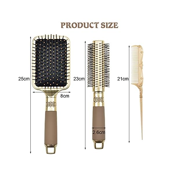 3PCS-Hair-Brush-Set-Paddle-Brush-Round-Brush-Tail-Comb-for-Damaged-Hair-Massaging-Scalp-Hair-Drying-Styling-Curling-for-Women-Men-Kids 3PCS Hair Brush Set Paddle Brush Round Brush Tail Comb for Damaged Hair Massaging Scalp Hair Drying Styling Curling for…