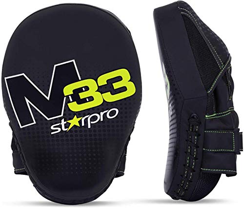 Starpro-manoplaos-de-Boxeo-Almohadillas-de-Enfoque-Curvado-Almohadillas-de-Entrenamiento-Guantes-de-Gancho-y-jab-Kick-Boxing-Artes-Marciales-de-Boxeo-Muay-Thai-Paos-de-Boxeo-Piel-sinttica-Resistente