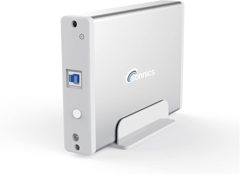 Sonnics 2TB Silver External Hard Drive USB 3.0 Xbox One PS4 PC Mac Desktop
