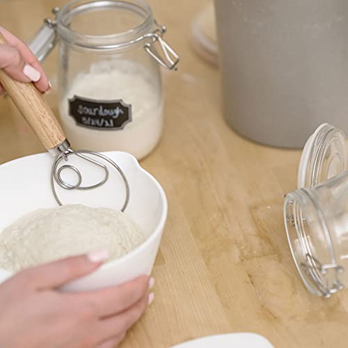 Sourdough Starter Jar Kit, 2Pack, 34 oz. Airtight Glass Jars for Sourdough Starter, Wide Mouth