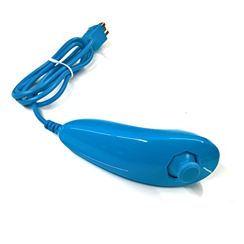 Aoyoho Nunchuck Controller Pack of 2 Sky Blue Replacement Nunchuk Controller for Wii and Wii U Video Game