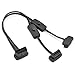 iKKEGOL OBD2 OBDII 1 to 2 Ultra Low Profile 16 Pin Male to Female Y Splitter Cord Diagnostic Extension Cable with Individually Power Switch 50cm / 20