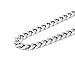 Fifth Ave Fair Men's Stainless Steel Silver Plain Jesus Christ Crucifix Cross Pendant Necklace with Cuban Curb Link Chain, 24