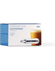ICO 10pcs Nitrogen Cartridges N2 Cartridges for Coffee Beer Cold Brew Nitro Non-threaded Nitrogen Chargers 2g Chargers