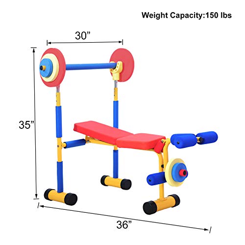 Peach Tree Fun and Fitness Exercise Equipment for Kids for Children's Day Gift Birthday Present - Weight Bench Set (Weight Bench Set)