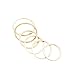 Stacking Skinny Wire Ring and Midi Ring Set of 6 (Gold-Plated-Base)