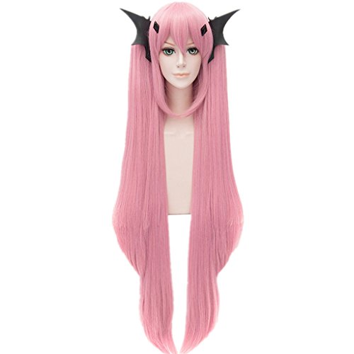 MSHUI Comics Seraph of the end Krul Tepes Anime Cosplay Wigs 47 Inch Pink Hair