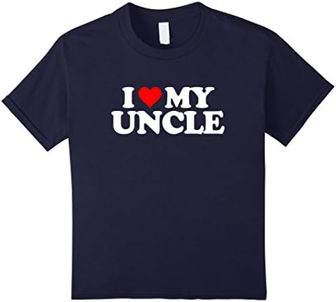 Kids I Love My Uncle T Shirt - Heart Funny Fun Gift Tee 8 Navy