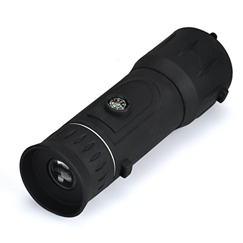 AutumnFall Monocular Telescope,16x52 Focus Zoom Outdoor Handheld Monocular Telescope Camping with Compass (Black)