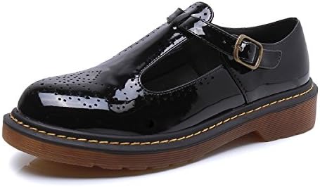 Smilun Lady¡¯s T Mary Jane Flats Shoes Classic Buckle Round Toe