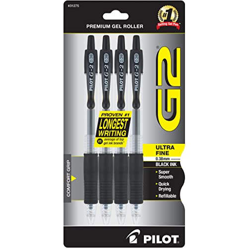 PILOT G2 Retractable Rolling Ball Black Gel