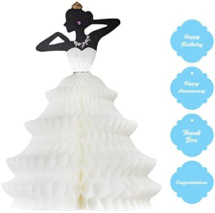 YURICOM Handmade Honeycomb Pop Up Greeting Card - Honeycomb Pop up Greeting, Birthday, Thanks, Wedding, Love, Congrats, Save the date Card (Pack of 1, Liesl)