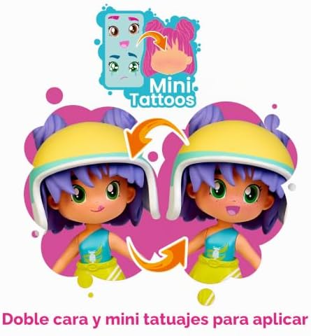 Moto Girl, Figura Articulada de Brazos y Piernas, Set de Chica Top con su Moto, Incluyen Casco y Gafas, Ropa y Zapatos Intercambiables, Doble Cara y Decoración, +4 años, Famosa (PNN03000)