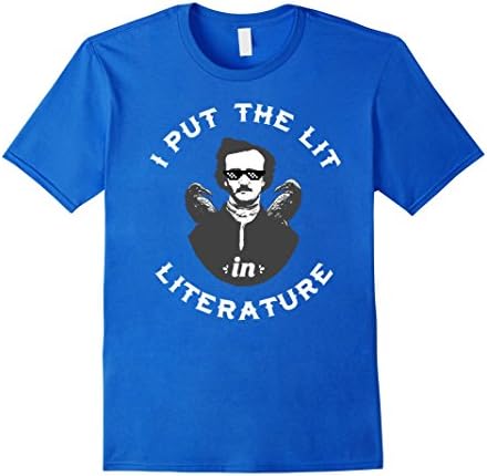 Mens Edgar Allan Poe TShirt - Funny Thug Lit Life Literature Tee XL Royal Blue