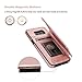 Vaburs S8 Case Wallet with Card Holder, Premium PU Leather Double Magnetic Buttons Flip Shockproof Protective Cover for Samsung Galaxy S8(Rose Gold)