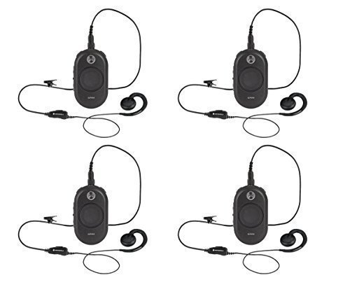4 Motorola CLP1010 Two Way Radio Walkie Talkies with PTT Earpieces 4 Motorola CLP1010 Two Way Radio Walkie Talkies with PTT Earpieces