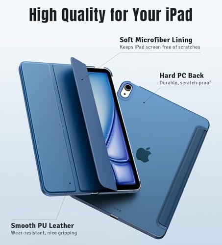 TiMOVO Cover for iPad Air 11 inch (M4 2026/M3 2025/M2 2024), iPad Air 5th/4th Gen (2022/2020) 10.9 Inch Case, Ultra Thin Lightweight Semi-Transparent Hard Cover, Abyss Blue