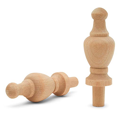 Small Wood Finials, 27/8 inch Wooden Finials for Crafting, DIY Décor