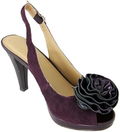 purple high heel shoes