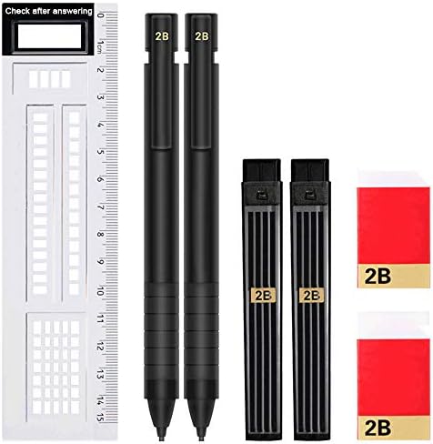 JAYMETL Mechanical Pencils 2 Pieces Mechanical Pencils and 2Tubes Lead Refills with 2 Pack Erasers for School and Office