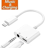 Headphone Adapter for iPhone 8 Adapter 3.5mm Jack Charging Audio Connector Audio to 3.5mm Dongle Aux Splitter Converter Adaptor Cable Compatible with iPhone Xs Max XR X 8 7 Plus for iOS 12 or Higher