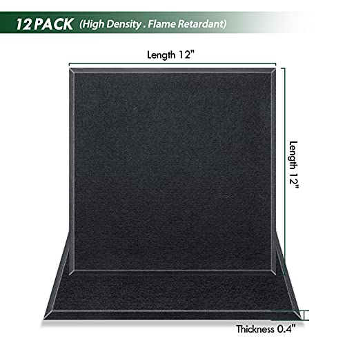 LinkChance 12 Pack Acoustic Panels, Studio Soundproof Padding Wall Art Decorative Tiles (Not Foam) 12\
