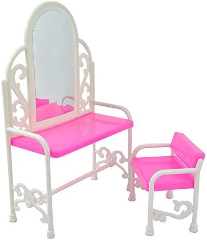 Yiding Fashion Dressing Table And Chair Set For Barbies Dolls Bedroom Furniture