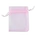 Anleolife 50PCS Pink Organza Bags 5x7 inch Party Favor Bags Organza Baby Shower Sheer Gift Bag for Jewlery Candy Sample Organizer Drawstring Pouches (50pcs Pink)