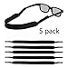LOVAC Men/Women Sunglass Straps, Safety Floating Eyewear Retainer, Premium Neoprene Material - Ideal for Water Sports & Outdoor Adventures, Fit Most Glasses,5pack (D.Black)