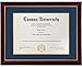 Flagship Diploma Frame Real Wood & Glass Golden Rim Sized 8.5x11 Inch with Mat and 11x14 Inch Without Mat for Documents Certificates (Double Mat, Navy Blue Mat with Golden Rim) (Navy Blue2, 1)