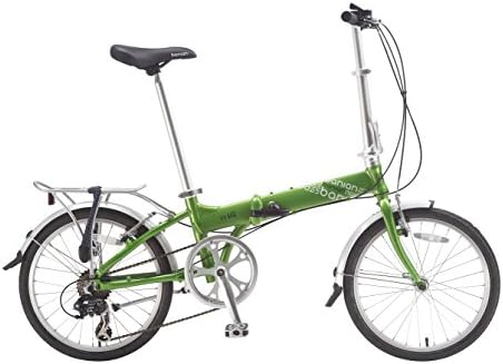 Banian Aluminum 20" Wheeled Folding Bike with Disc Brakes,Green