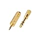 eBoot 4 Pieces Headphone Adapter 6.35 mm (1/4 Inch) Male to 3.5 mm Female Stereo Adapter Plus 3.5 mm Stereo Male to 6.35 mm (1/4 Inch) Stereo Female, Gold Plated