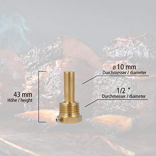 Lantelme Räucherthermometer 120°C Edelstahl mit Messing Befestigungsmutter | Analog Thermometer zum Räuchern von Fisch Fleisch | Für Smoker Räucherofen Räuchertonne Räuchergrill Räucherschrank (5cm) – Bild 8