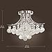 LOCOÂ Chrome Finish Crystal Chandelier with 3 Lights, Mini Style Flush Mount Ceiling Light Fixture for Study Room/Office, Dining Room, Bedroom, Living Room