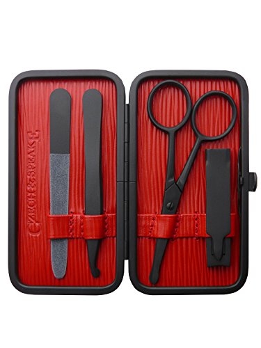 Czech and Speake Air Safe Manicure Set - Black/Red