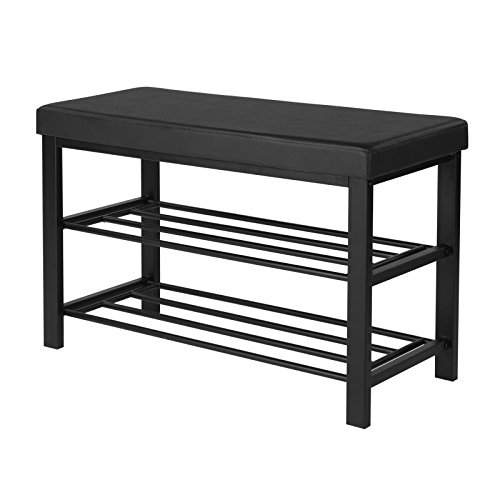 Holds Up to 440 Lbs SONGMICS 32 L Metal Shoe Rack Bench 2