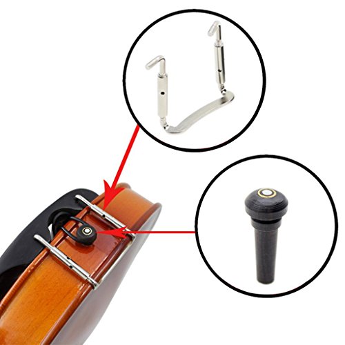 image for MagiDeal 1 Set/15pcs DIY Ebony 4/4 Scale Violin Replacement Accessory,