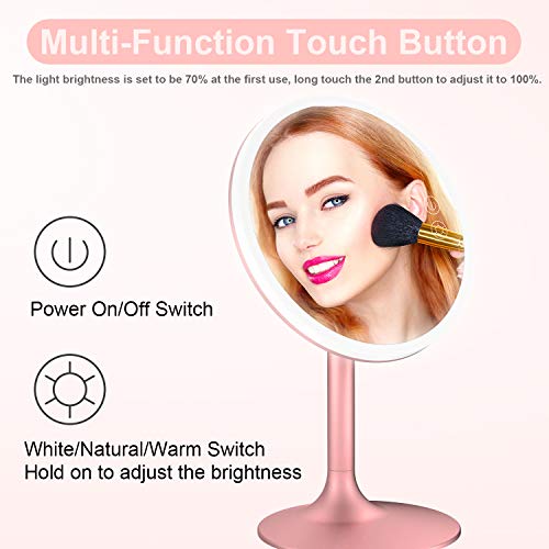 image for BABYLTRL Makeup Mirror Vanity Mirror with Lights, 1X/5X Magnification,