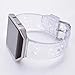 iiteeology for Fitbit Blaze Band, Frame Housing + Clear Glitter TPU Soft Accessory Small Large Band for Fitbit Blaze Fitness Watch Band Women - Band Clear/Silver + Frame Silver
