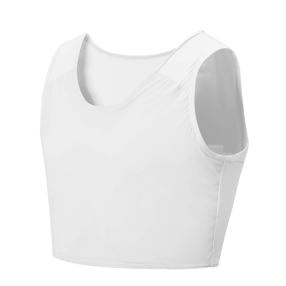 Idtswch Chest Binder for Transgender FTM Binder Compression Tomboy Trans Bandage Bra Cosplay Underwear, White 166, 5X-Large
