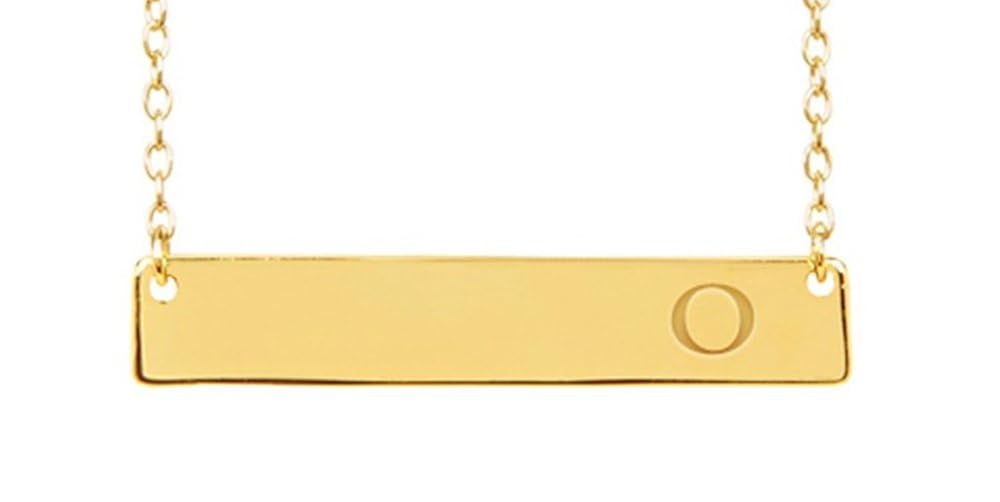 Sterling Forever Gold Initial Bar 