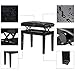 Yaheetech Adjustable Piano Bench Wooden Faux Leather Padded Piano Stool Electronic Piano Stool Keyboard Bench Black