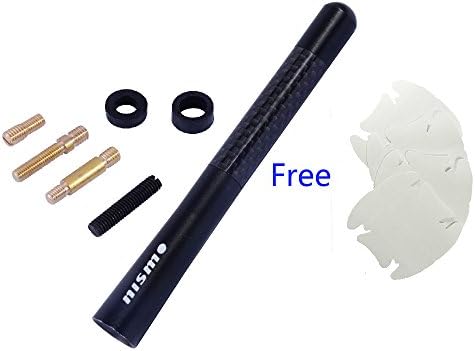 ProSESG(TM)Nismo Antenna - 4.7"Short Sports Style, Carbon Fiber Car AM/FM Radio Antenna, Free 4 x Door Handles Protective Film for Nissan All Model