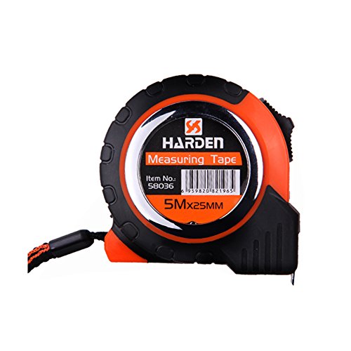 Tape Measure,Lightdot Hardware,Retractable Metric Measuring Tape 16ft(5m) x25mm with Wrist Strap, Black And Orange (Attached With A Pair Of Gloves) - Thumbnail 6