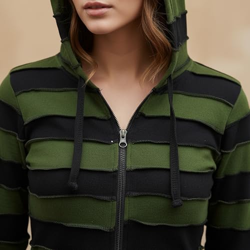 SHOPOHOLIC FASHION Women Love Peace Patchwork Hippy Hooded Jacket