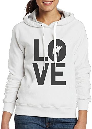Female Models Long Sleeve Sweater Moon Ride Moose Love TakeoffFashion Casual Sweater Hooded Sweatshirt